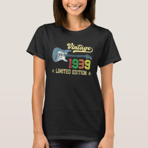 Vintag 1939 Geburtstag Gitarre Liebhaber 83. Gebur T-Shirt