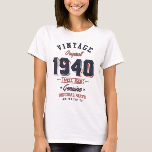 Vintag 1940 Geboren 1940 Retro Geburtstagsgeschenk T-Shirt