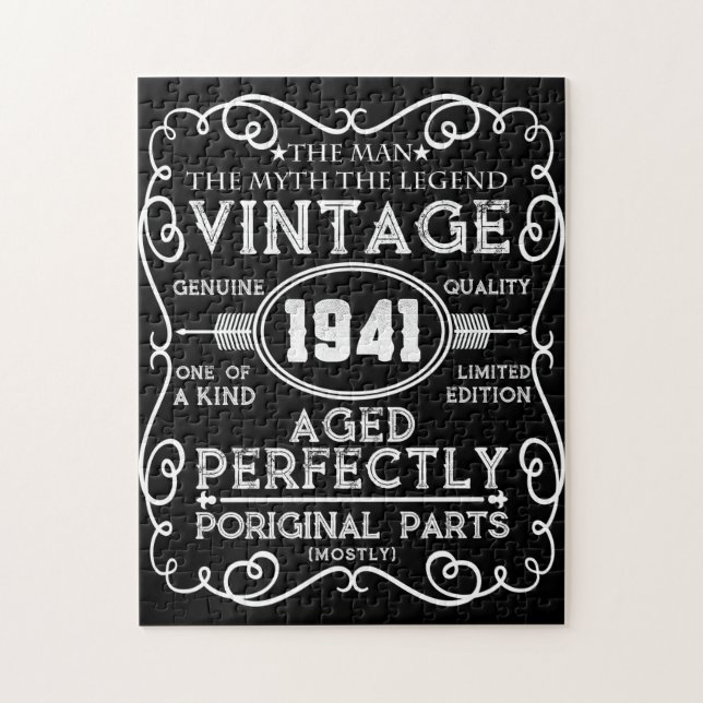 Vintag 1941 Man Myth Legend 80. Geburtstag Puzzle (Vertikal)