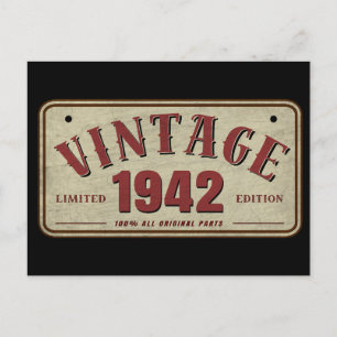 Vintag 1942 Limited Edition Alle Originalteile Postkarte