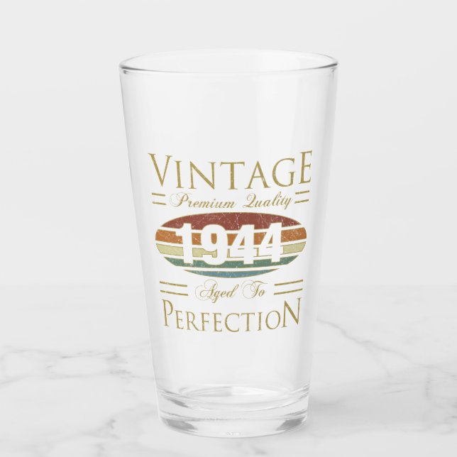 Vintag 1944 80. Geburtstag Glas (Vorderseite)