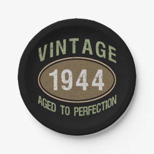 Vintag 1944 80. Geburtstag Pappteller
