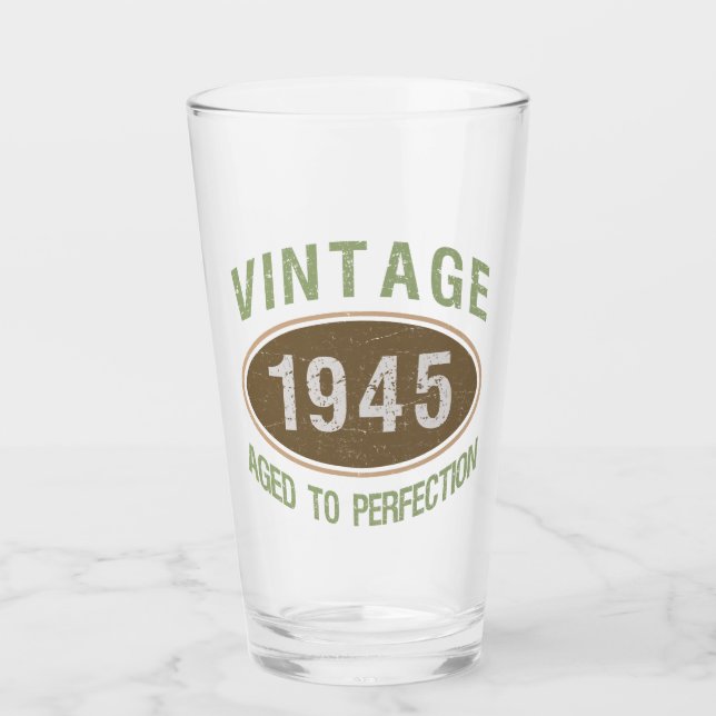 Vintag 1945 80. Geburtstag Glas (Vorderseite)