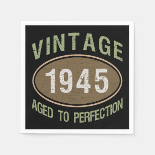 Vintag 1945 80. Geburtstag Serviette