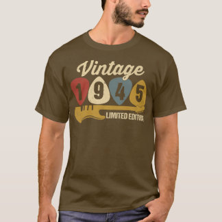 Vintag 1945 Geburtstag Retro Guitar 77. Geburtstag T-Shirt