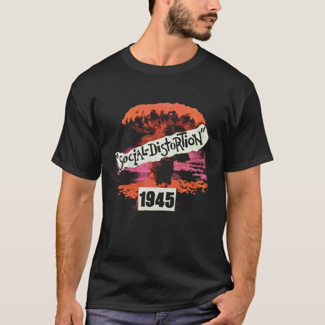 Vintag 1945 Social T-Shirt Verzerrung Bands Music  (Vorderseite)