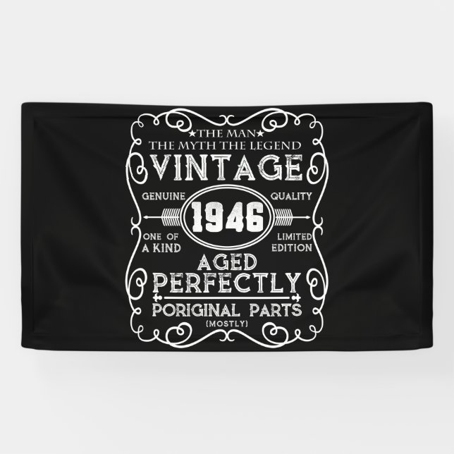 Vintag 1946 Man Myth Legend 75. Geburtstag Banner (Horizontal)