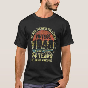 Vintag 1948 74 Jahre alt 74. Geburtstag T-Shirt