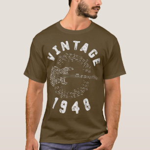 Vintag 1948 Geburtstag Limited Edition Guitar Musi T-Shirt