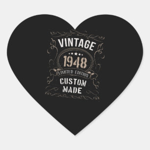 Vintag 1948 Limited Edition Custom made Herz-Aufkleber