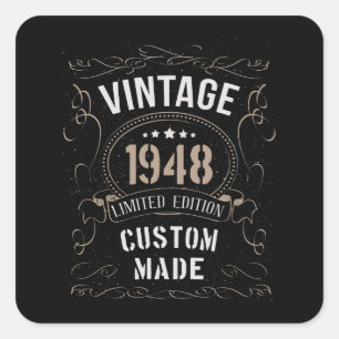 Vintag 1948 Limited Edition Custom made Quadratischer Aufkleber