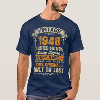 Vintag 1948 Retro Classic 74. Geburtstag 74 Jahre  T-Shirt
