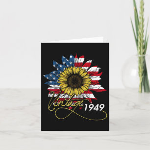 Vintag 1949 Sonnenblume 4. Juli Unabhängigkeitstag Karte