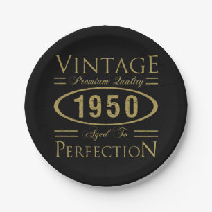 Vintag 1950 70. Geburtstag Premium Qualität Pappteller