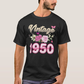 Vintag 1950 Blume Rose 72 Jahre alt 72 Jahre alt B T-Shirt