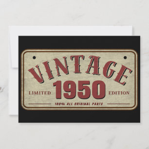 Vintag 1950 Limited Edition Alle Originalteile Einladung