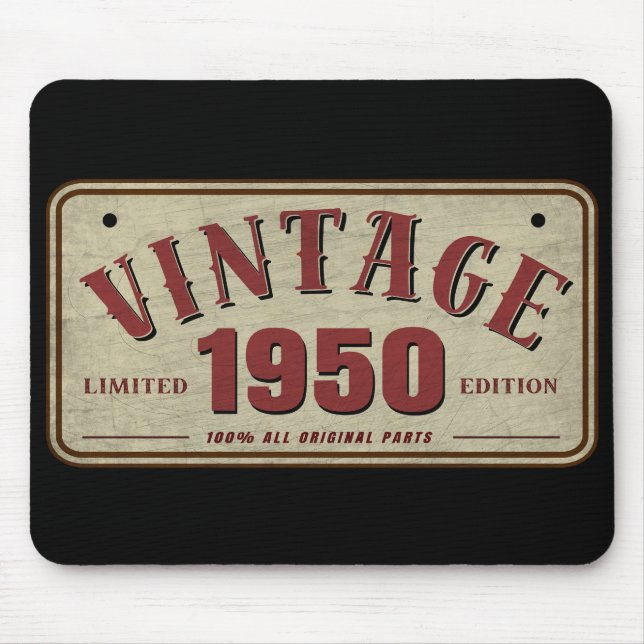 Vintag 1950 Limited Edition Alle Originalteile Mousepad (Vorne)