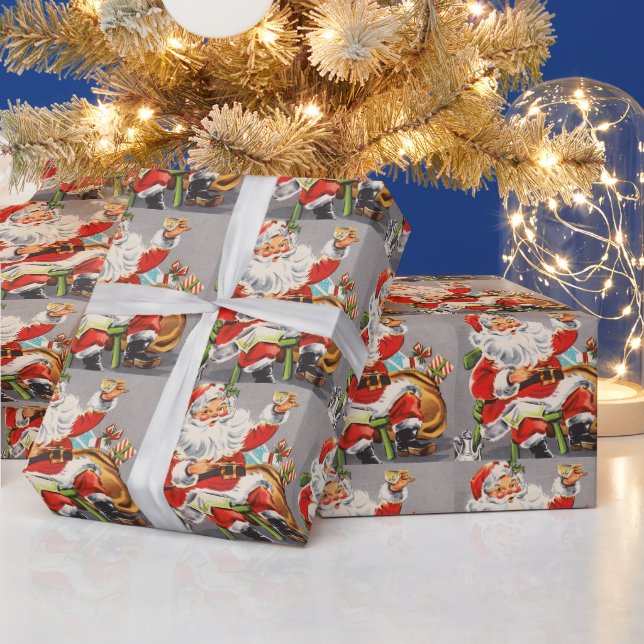Vintag 1950 Santa Geschenkpapier (Feiertage)