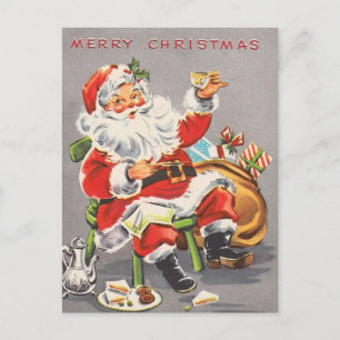 Vintag 1950 Weihnachten Weihnachtsfeiertag Postkar