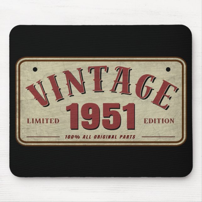 Vintag 1951 Limited Edition Alle Originalteile Mousepad (Vorne)