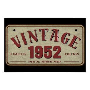 Vintag 1952 Limited Edition Alle Originalteile Poster