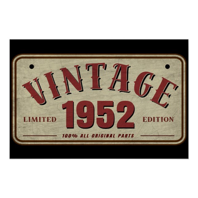 Vintag 1952 Limited Edition Alle Originalteile Poster (Vorderseite)