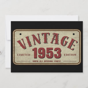 Vintag 1953 Limited Edition Alle Originalteile Einladung