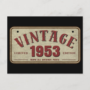 Vintag 1953 Limited Edition Alle Originalteile Postkarte