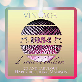 Vintag 1954 70. Geburtstag pink Ornament Aus Metall