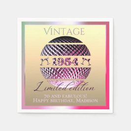 Vintag 1954 70. Geburtstag pink Serviette