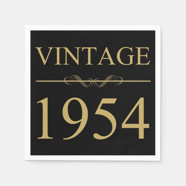 Vintag 1954 70. Geburtstag Serviette (Vorderseite)