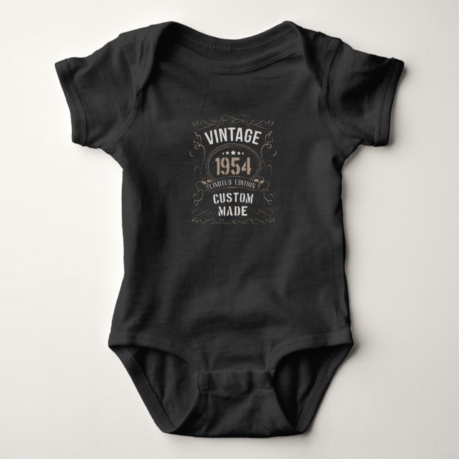 Vintag 1954 Limited Edition Custom made Baby Strampler (Vorderseite)