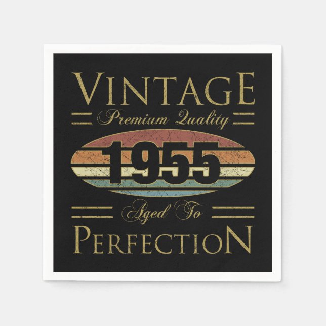 Vintag 1955 70. Geburtstag Serviette (Vorderseite)