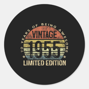 Vintag 1955 Limited Edition 70-jährige Geschenke 7 Runder Aufkleber