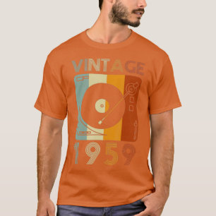 Vintag 1959 Retro Record Player Geburtstag Vinyl T-Shirt