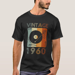 Vintag 1960 Retro Record Player Geburtstag Vinyl D T-Shirt