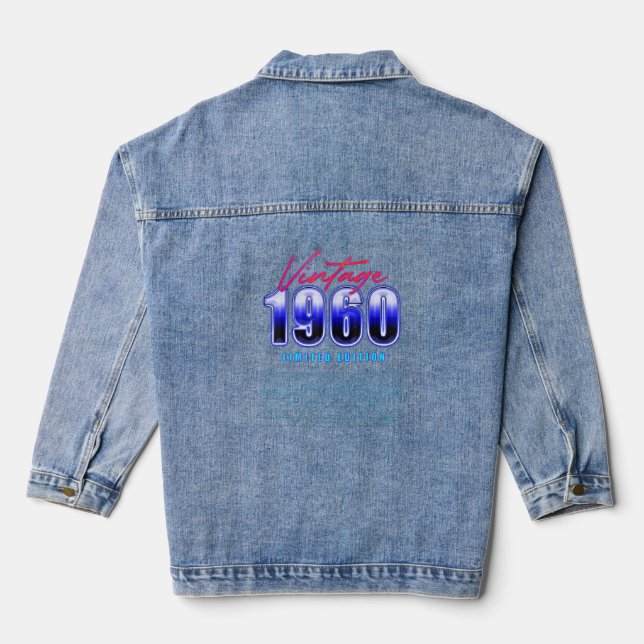 Vintag 1960 Retro Synthwave Ästhetik Jeansjacke (Rückseite)