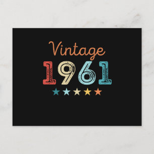 Vintag 1961 60. Geburtstag Retro Geschenk 60 Jahre Postkarte