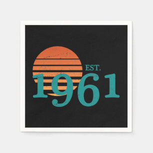 Vintag 1961 60. Geburtstag Retro Sunset Serviette
