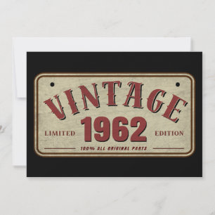 Vintag 1962 Limited Edition Alle Originalteile Einladung