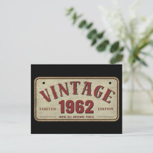 Vintag 1962 Limited Edition Alle Originalteile Postkarte