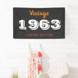 Vintag 1963 Limited Edition 63. Geburtstagsgeschen Banner