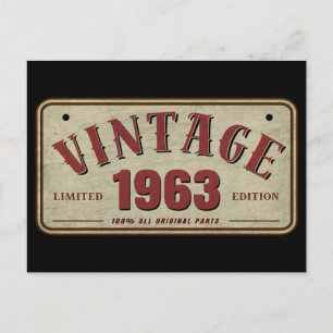 Vintag 1963 Limited Edition Alle Originalteile Postkarte