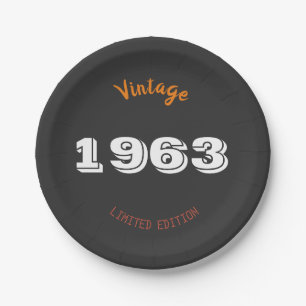 Vintag 1963 limitierte Auflage 62. Geburtstagsgesc Pappteller