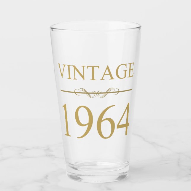 Vintag 1964 60. Geburtstag Glas (Vorderseite)