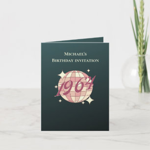 Vintag 1964 60. Geburtstagsretro schwarze Einladun Einladung