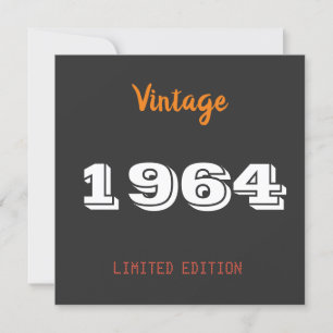 Vintag 1964 Limited Edition 62. Geburtstagsparty Einladung