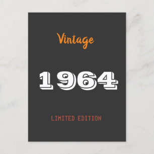 Vintag 1964 limitierte Auflage 60. Geburtstagsgesc Postkarte