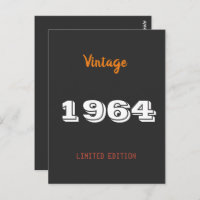 Vintag 1964 limitierte Auflage 60. Geburtstagsgesc