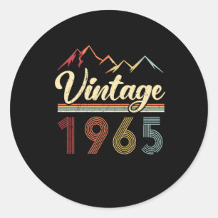 Vintag 1965 56. Geburtstag Retro 56 Jahre alt Runder Aufkleber